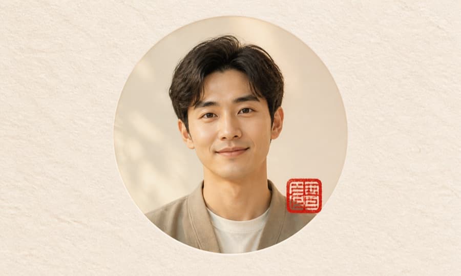 Portrait profile card with your seal.